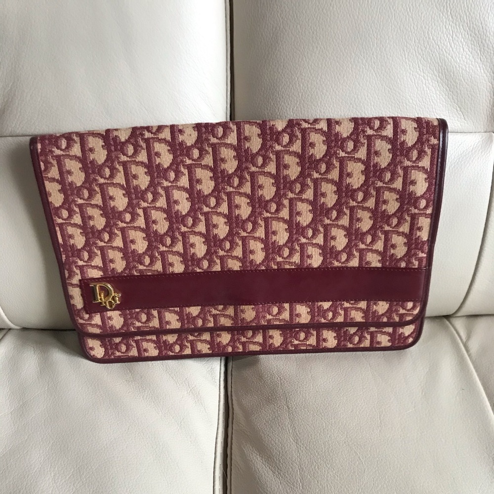 Vintage Dior Burgundy Pochette clutch handbag